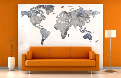 World Map Wall Sticker Abstract Map Wall Decal Wall World Map - Etsy