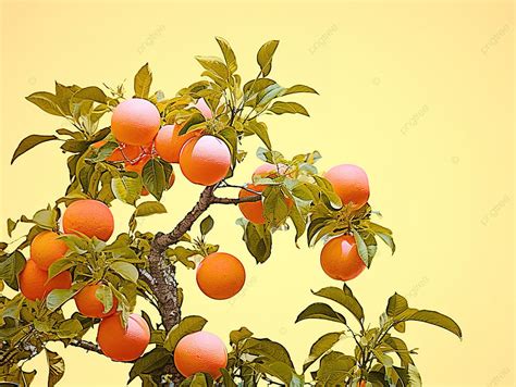 An Orange Tree With Many Lemons On It Background, Persimmon, Persimmon Tree, Fruit Tree ...