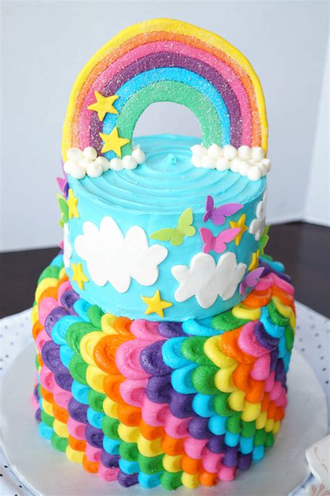 rainbow layered birthday cake | The Baking Fairy - The Baking Fairy