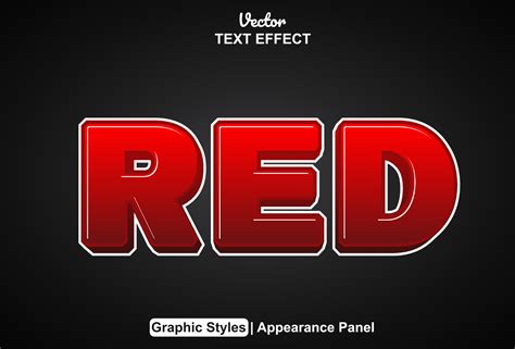 red text effect with graphic style and editable. 17413207 Vector Art at Vecteezy