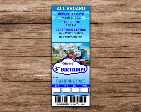 Thomas the Train & Friends Birthday Invitation Ticket Template - Etsy