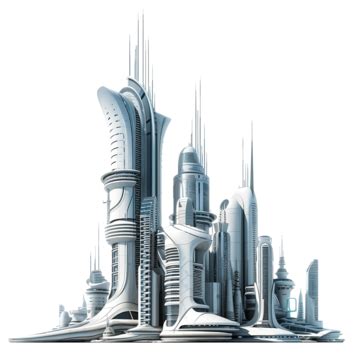 Futuristic Towers And Buildings In Modern Style, Building, Futuristic ...