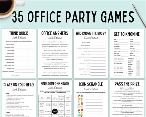 Office Party Games Work Party Games Staff Games Team Meeting Games Work ...