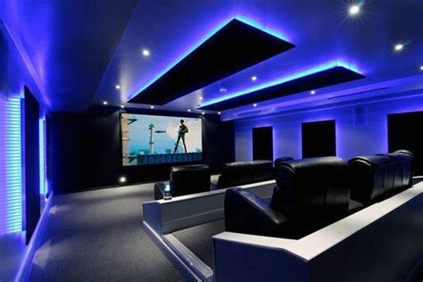 Top 40 Best Home Theater Lighting Ideas - Illuminated Ceilings and Walls