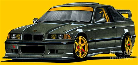 Legendary modified street germany BMW M3 E36 with R4 engine Drawing by ...