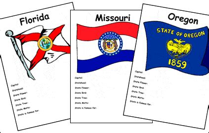 State Flags & Symbols Worksheet Bundle - Homeschool Helper Online