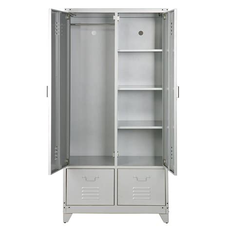 Metal Locker Style Wardrobe In Grey - Be Pure Home | Cuckooland