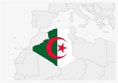 Algeria map highlighted in Algeria flag colors 12857666 Vector Art at Vecteezy