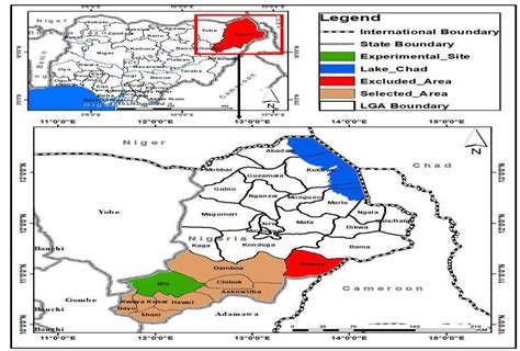 Map of Borno State showing experimental site | Download Scientific Diagram