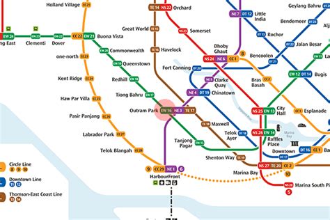 EW16 Outram Park station map - Singapore MRT