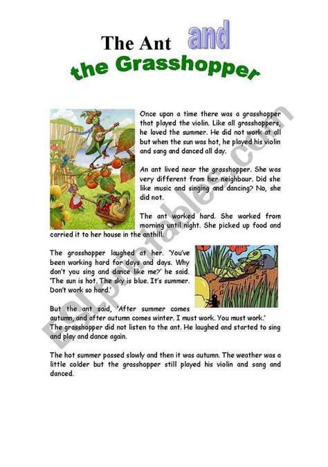 The Ant and the Grasshopper Moral Lesson