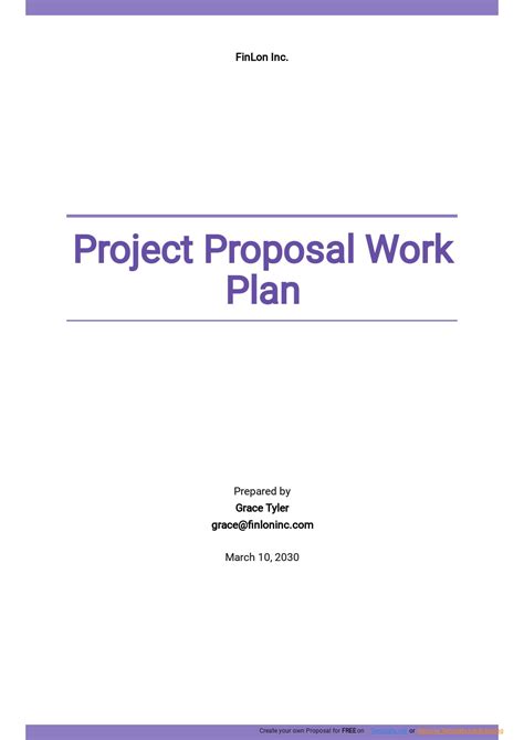 Project Proposal Work Plan Template - Google Docs, Word, Apple Pages ...