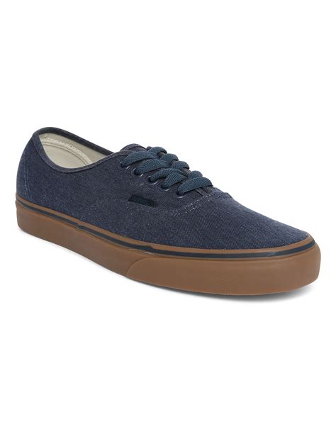 Vans Blue Authentic Washed Canvas Sneakers With Gum Sole in Blue for ...