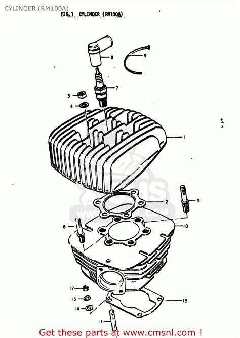 Suzuki RM100 1976 (A) USA (E03) CYLINDER (RM100A) - buy original CYLINDER (RM100A) spares online