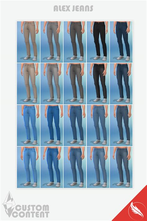 The Sims 4 Jeans - The Sims 4 CC Male Alex Jeans