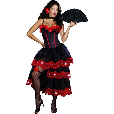 Spanish Seduction Flamenco Dancer Mexican Senorita Western Costume