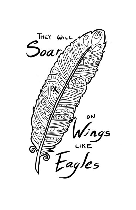 They will soar on wings like eagles scripture drawing | Wings like ...