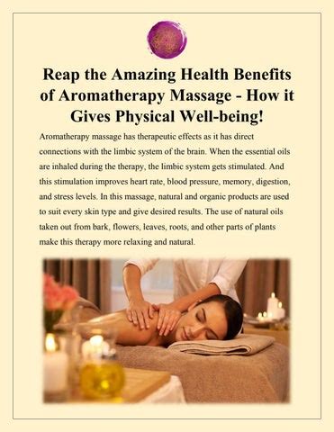 What Are The Benefits Of Aromatherapy Massage? | Centre of Wellness