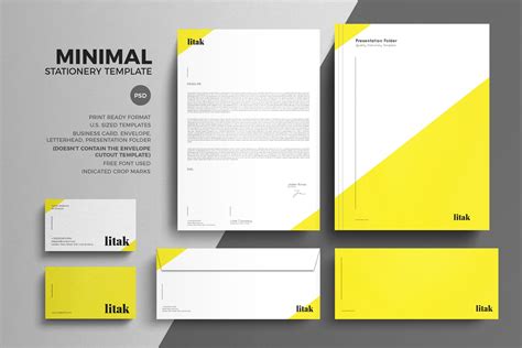 Minimal Stationery Design Template | Stationery Templates ~ Creative Market