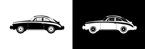 Black sports car icon on a white background. Retro car. 23913992 Vector ...