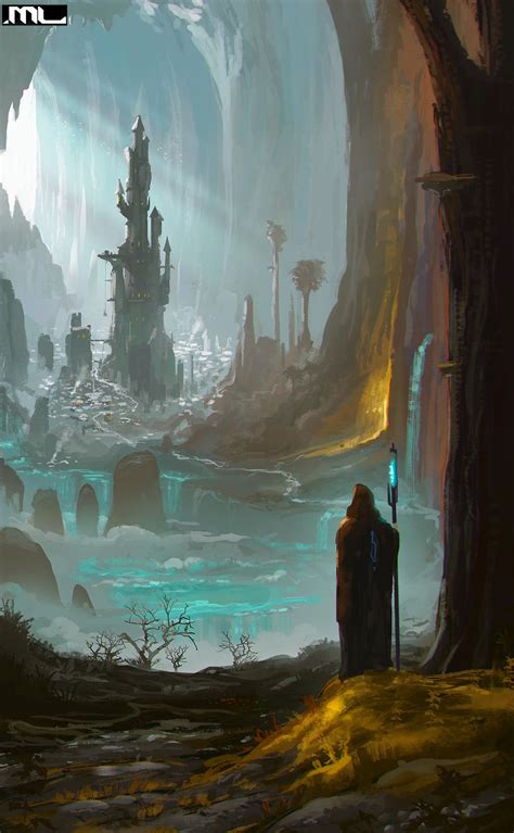 Hot Spring Castle, Mathias Leth | Fantasy concept art, Fantasy ...