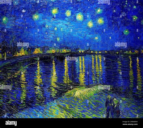 Starry night over the Rhone, Vincent Van Gogh, 1888 Stock Photo - Alamy