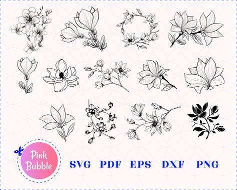 Magnolia SVG flower svg magnolia cut file magnolia clipart | Etsy