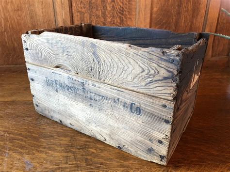 Small Rustic Wood Crate, Emerson Electric Shipping Crate, Vintage Wooden Crate, Wooden Box, Storage