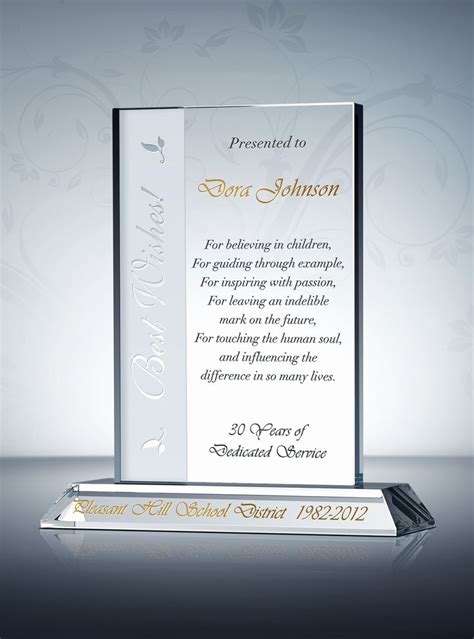 Rectangle Retirement Plaque | Retirement plaques, Teacher awards ...