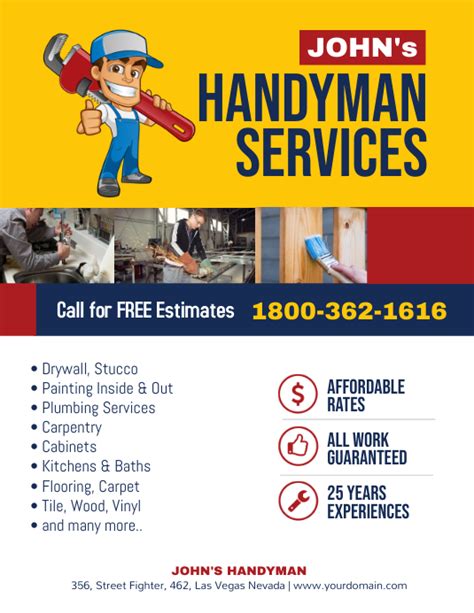 Handyman Professional Services Flyer Template | PosterMyWall