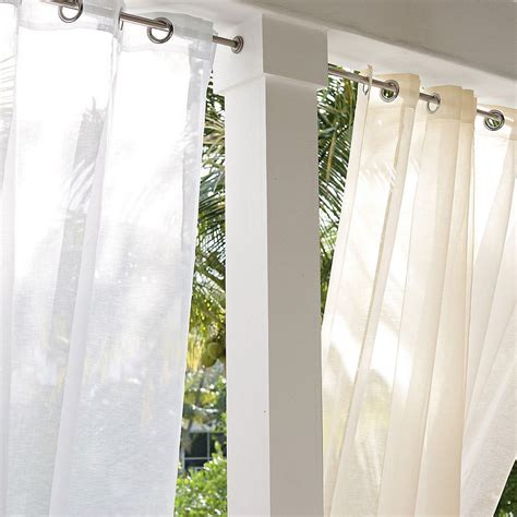 Sheer Outdoor Curtain Panels | The Company Store in 2020 | Outdoor ...