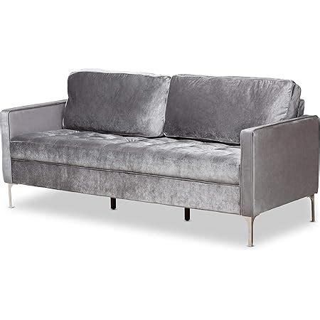 Amazon.com: Baxton Studio Sofas, Grey : Home & Kitchen