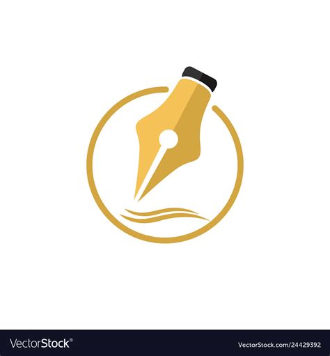 Pen logo icon symbol Royalty Free Vector Image