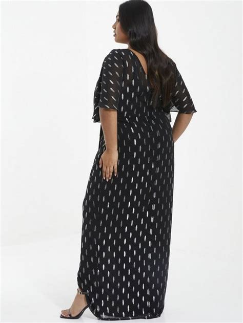 Quiz Curve Curve Black Wrap Maxi Dress | littlewoods.com