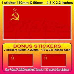 SOVIET UNION Flag, Communist Russia USSR Sticker, Decal 110mm (4.3") x1+2 BONUS | eBay