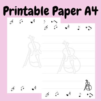 Viola Music Stationary Paper A4 for Printable by smarty246 | TPT