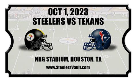 Pittsburgh Steelers vs Houston Texans Football Tickets | 10/01/23