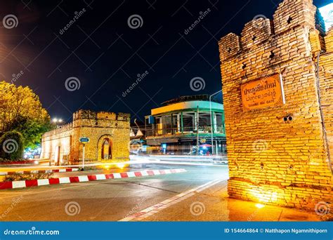 Gate of Chiang Mai Old City in Thailand Stock Photo - Image of history, building: 154664864