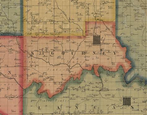 Sigourney, Iowa 1861 Old Town Map Custom Print - Keokuk Co. - OLD MAPS