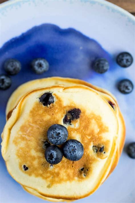 Fluffy Blueberry Pancakes - Delicious Little Bites