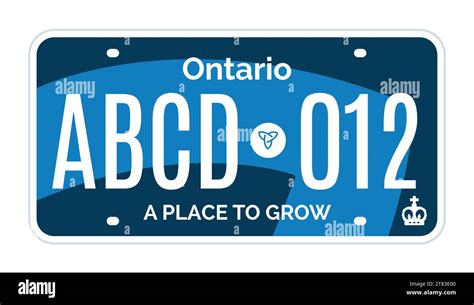 Ontario Canada car license plate registration vector design template ...