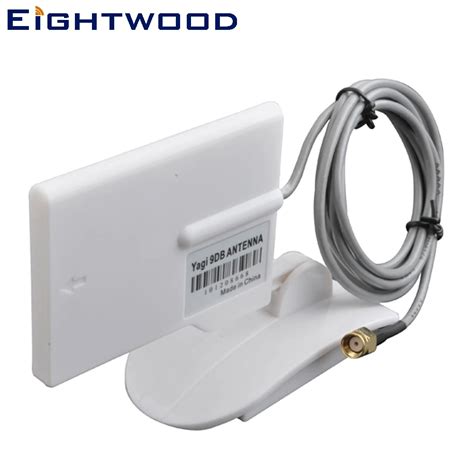 Eightwood Wifi Antenna Directional 2.4GHz 9dBi with 150cm Extended Cable RP SMA Plug Connector ...