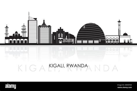 Silhouette Skyline panorama of city of Kigali, Rwanda - vector illustration Stock Vector Image ...