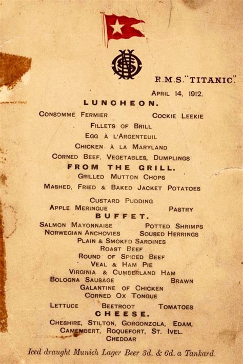 Titanic Food Menus For 1st, 2nd and 3rd Class Passengers | Bored Panda