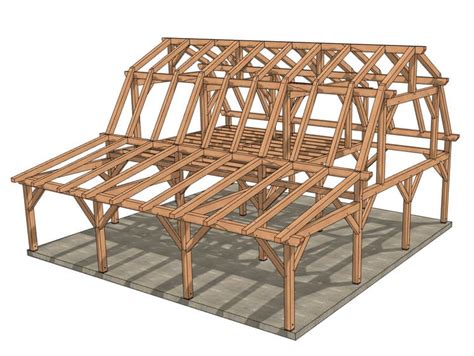 24×36 Gambrel Barn Home Plan - Timber Frame HQ