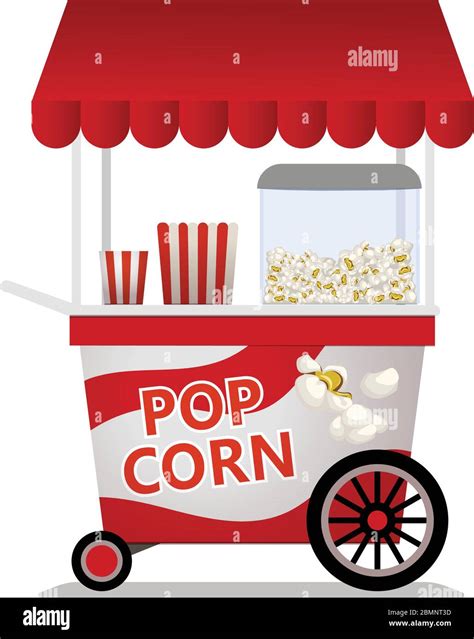 Popcorn cart icon. Cartoon of popcorn cart vector icon for web design ...