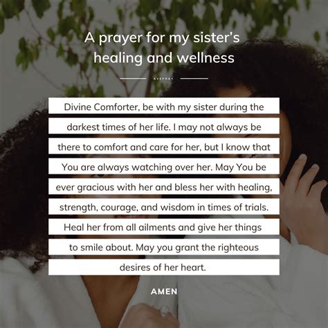 A prayer for my sister’s healing and wellness – AvePray