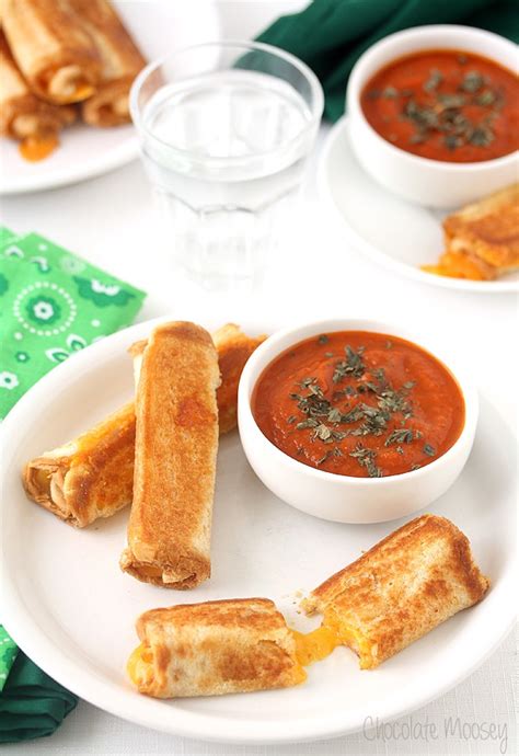 Grilled Cheese Roll Ups with Tomato Soup Dipping Sauce