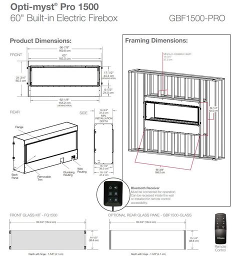 Dimplex GBF1500-PRO Opti-Myst Pro Built-In Electric Fireplace, 65-Inch – Royal Fire Pits