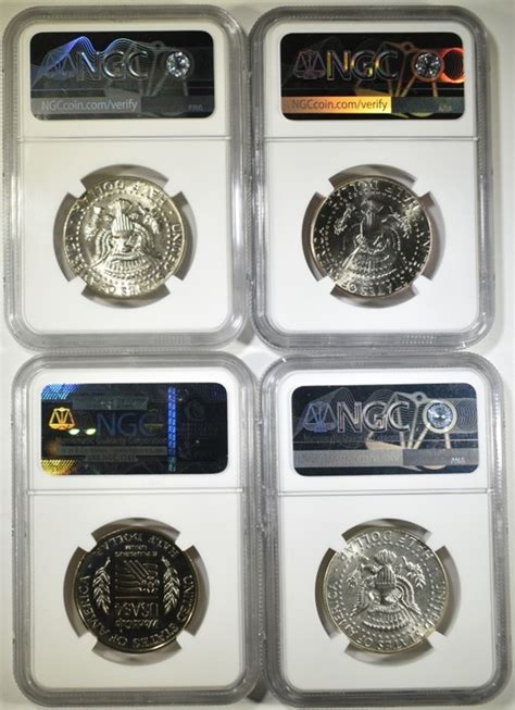 LOT OF 4 NGC GRADED COINS: